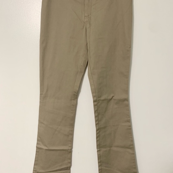 Dickies Girl Juniors' Dealer No Pocket Straight Leg Pants, Khaki - Picture 3 of 8